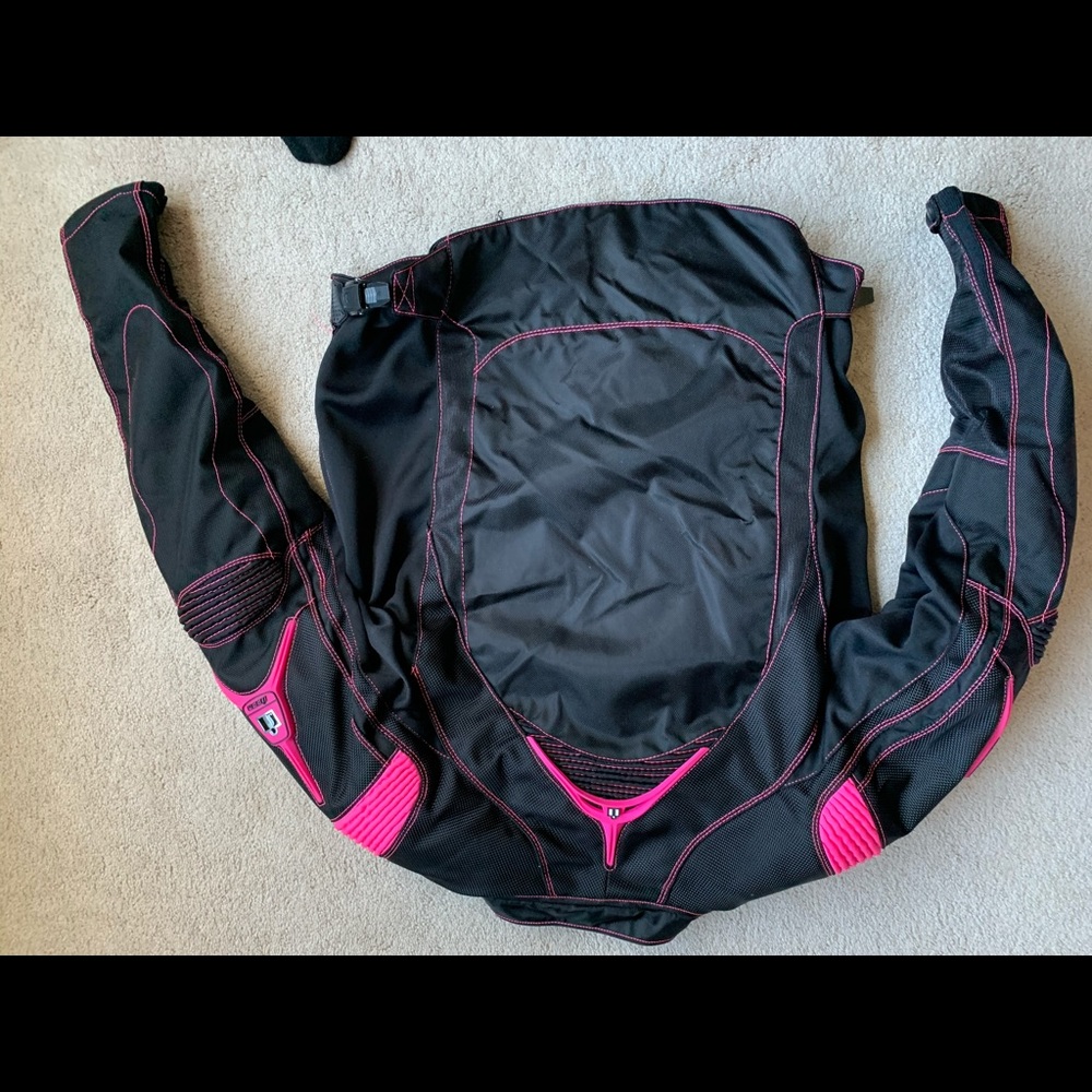 Icon motorcycle jacket with padding, size L, pink and black - Picture 10 of 16